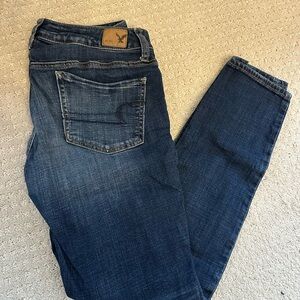American Eagle Outfitters Dark Blue Straight Leg Jeans
